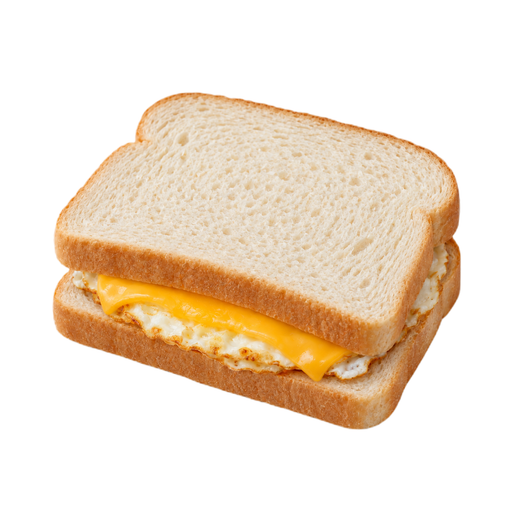 Illustration of Egg sandwich on white bread, with cheese