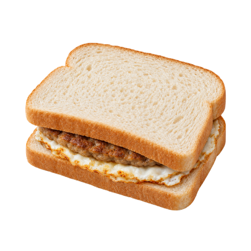 Ilustração de Sanduíche de ovo, no pão branco, com carne
