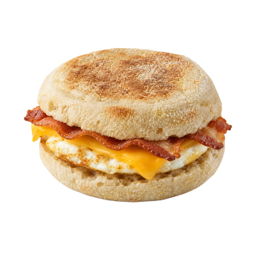 Ilustração de Sanduíche de ovo, no muffin inglês, com bacon