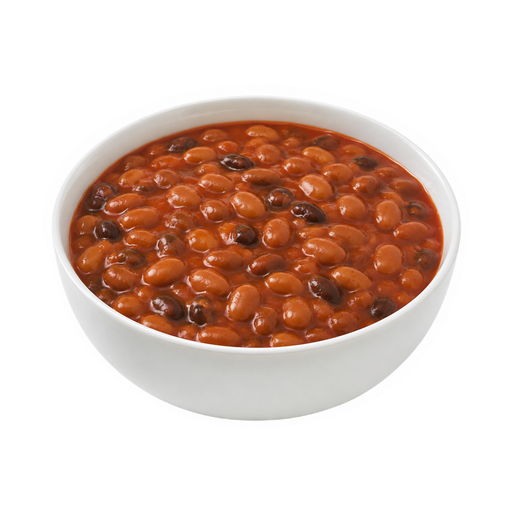 Illustration of Beans and tomatoes, fat added