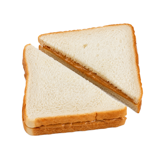 Ilustración de Sándwich de crema de almendras, en pan blanco