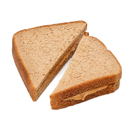 Illustration of Almond butter sandwich, on wheat bread