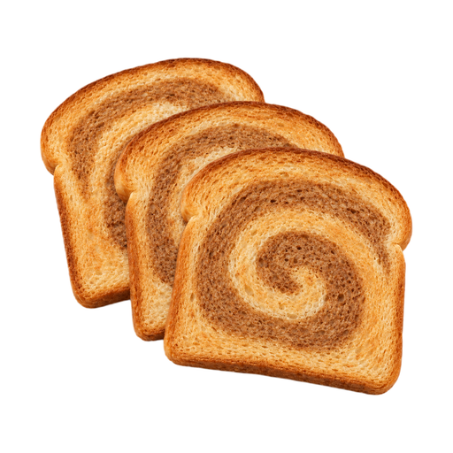 Illustration of Bread, white with whole wheat swirl, toasted
