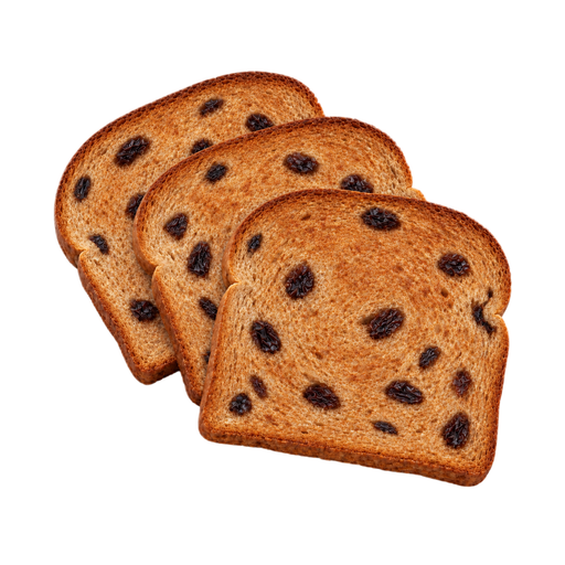 Illustration of Bread, whole wheat, with raisins, toasted
