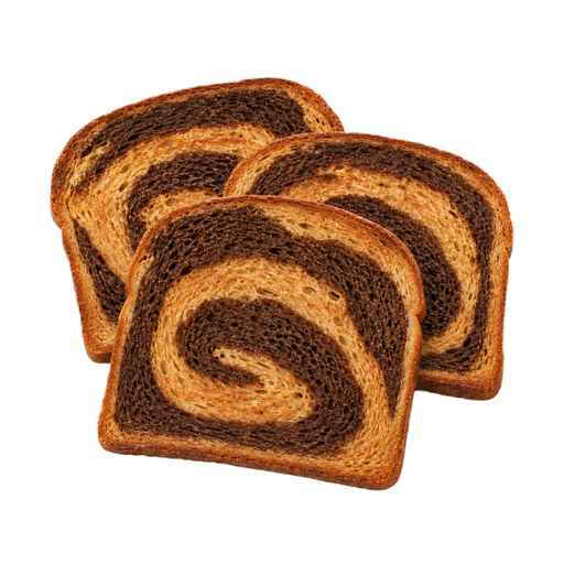 Illustration of Bread, marble rye and pumpernickel, toasted