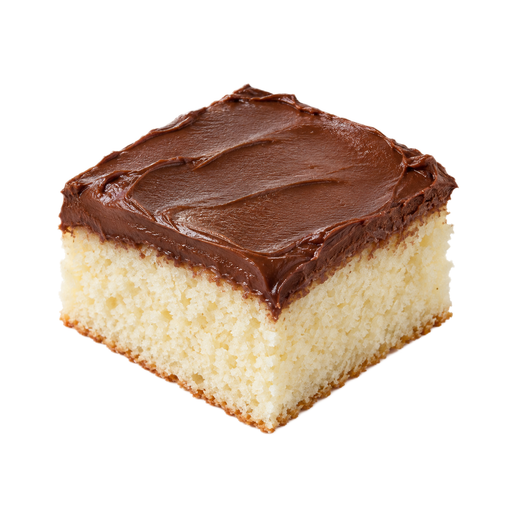 Illustration of Cake or cupcake, white with chocolate icing, bakery