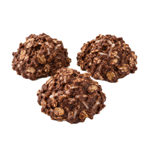 Ilustración de Galleta, de chocolate, hecha con avena y coco, sin hornear