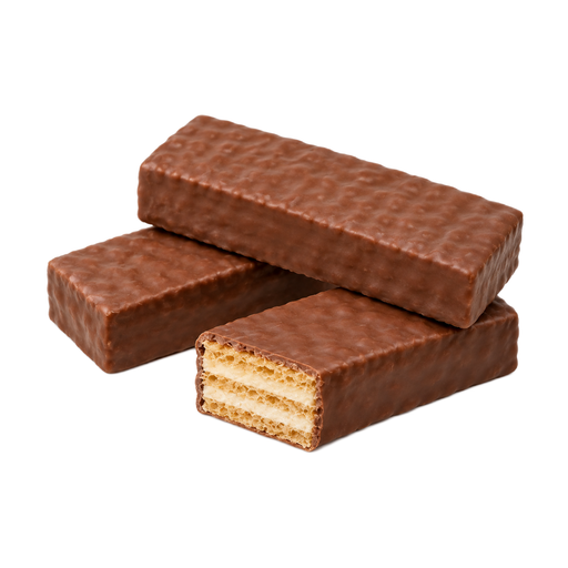 Ilustración de Galleta, barquillo dulce, cubierto de chocolate