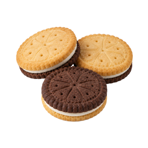 Ilustração de Biscoito, recheado de chocolate e baunilha