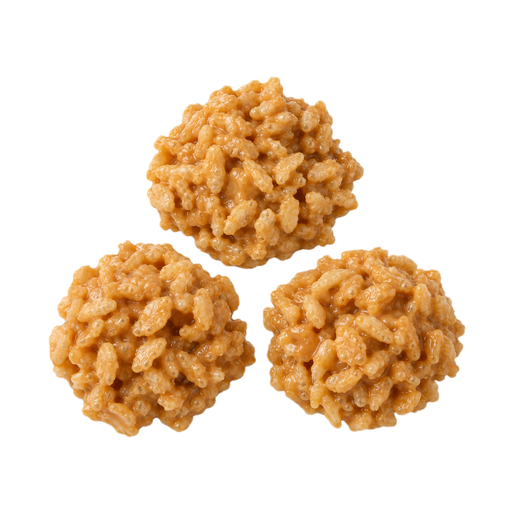 Ilustración de Galleta de crema de cacahuete con cereal de arroz, sin hornear