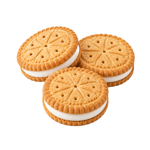 Ilustración de Galleta rellena de vainilla, con relleno extra