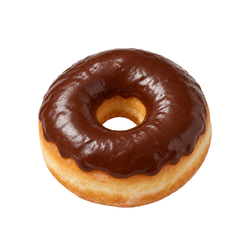 Ilustración de Donut de levadura con glaseado de chocolate
