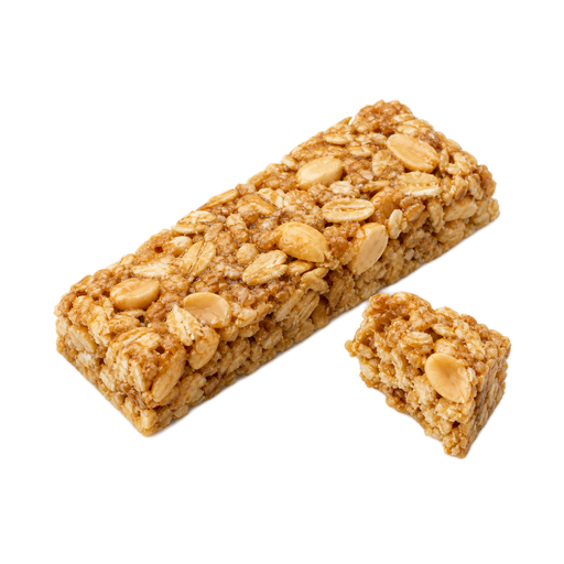 Ilustração de Barra de cereais ou granola, amendoim, aveia, açúcar e gérmen de trigo