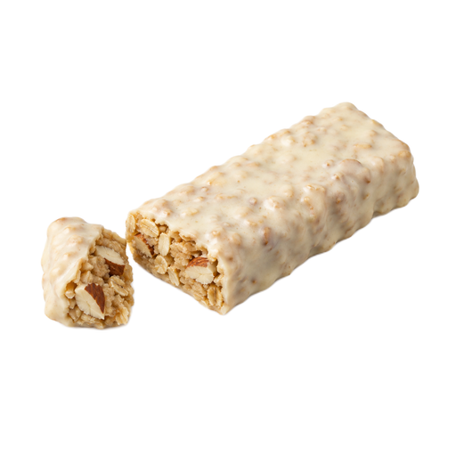 Illustration of Cereal or granola bar, oats, nuts, coated with non-chocolate coating