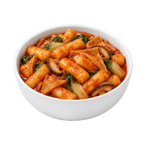 Ilustración de Dukboki o tteokbokki, coreano