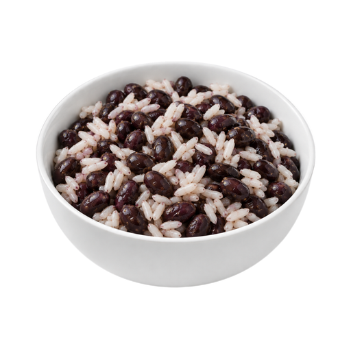 Illustration of Black beans and white rice
