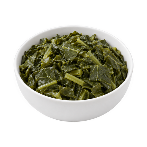 Ilustración de Col tipo collard, fresca, cocida con mantequilla o margarina