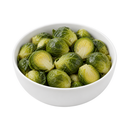 Illustration of Brussels sprouts, fresh, cooked, fat added