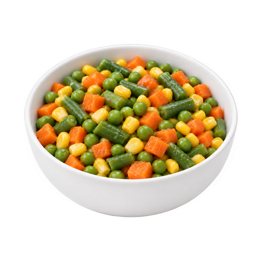 Illustration of Classic mixed vegetables, cooked, from restaurant
