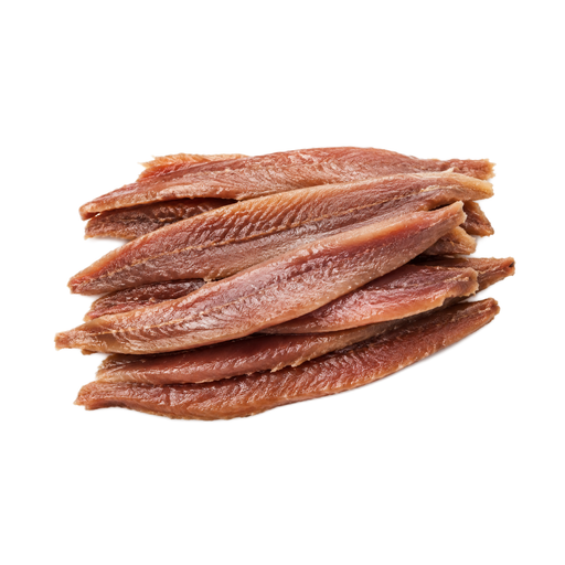 Ilustración de Anchoas enlatadas en aceite de oliva, con sal, escurridas